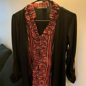 Elegant top shirt with cardigan in one piece
